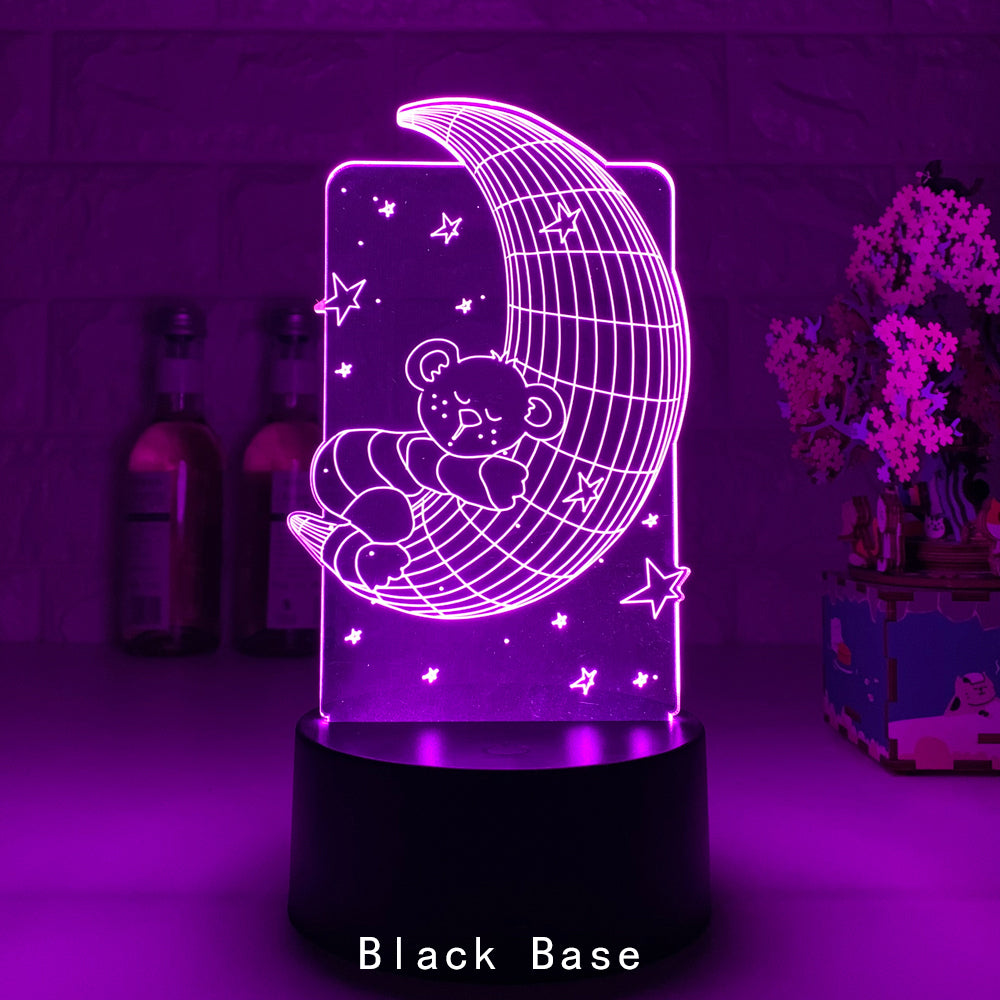 Remote Control Touch 3D LED Night Light - One Red Hill